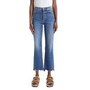 MOTHER The Tripper Ankle Chew Denim Jeans Walking on Coals Med Blue Wash Size 27